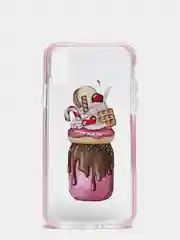 Конфетный чехол Apple iPhone X / Xs прозрачный плотный с рисунком и цветной рамкой