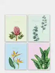 Черный тетрадь 48 листов в клетку "Exotic flowers"