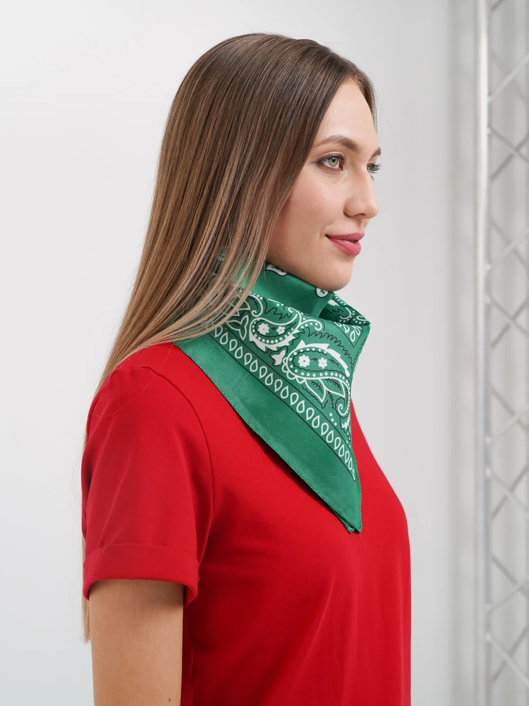 Зеленый бандана на голову/женская/мужская/платок женская/универсальная косынка