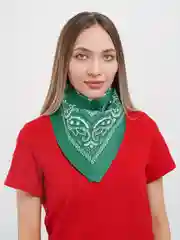 Зеленый бандана на голову/женская/мужская/платок женская/универсальная косынка