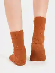 Бежевый меланж махровые женские носки 3D
