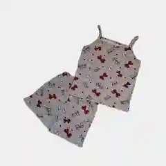 Карамельный пижама хлопковая для девочки, на бретелях, с шортами