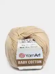 Бежевый пряжа YarnArt Baby cotton, 50 г, 165 м, акрил и хлопок