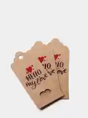 Бирка крафт, 50 шт, "Hello my Love"