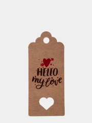Бирка крафт, 50 шт, "Hello my Love"