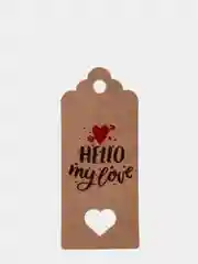 Бирка крафт, 50 шт, "Hello my Love"