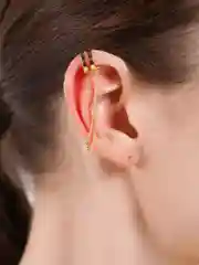 Золотой серьги-каффы,каффы с цепочкой,женские серьги,гвоздики
