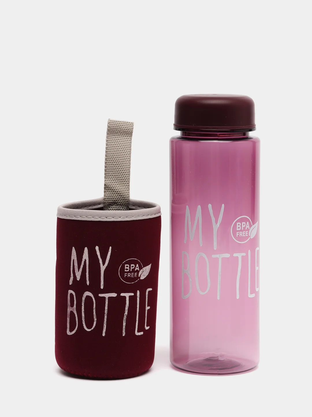 Бордовый my bottle в термочехле