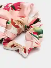 Розовый резинка для волос атласная с платком