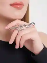Серебряный кольцо "Змея" массивное, на весь палец