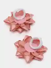 Коралловый меланж бантики для волос, ручная работа