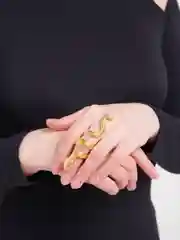 Золотой кольцо "Змея" массивное, на весь палец