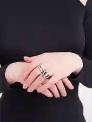 Серебряный набор колец, регулируемый, 3 штуки