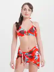 Красный раздельный купальник с порео, 3 в 1