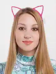 Тёмно-розовый меховой ободок для волос с подсветкой "Ушки"