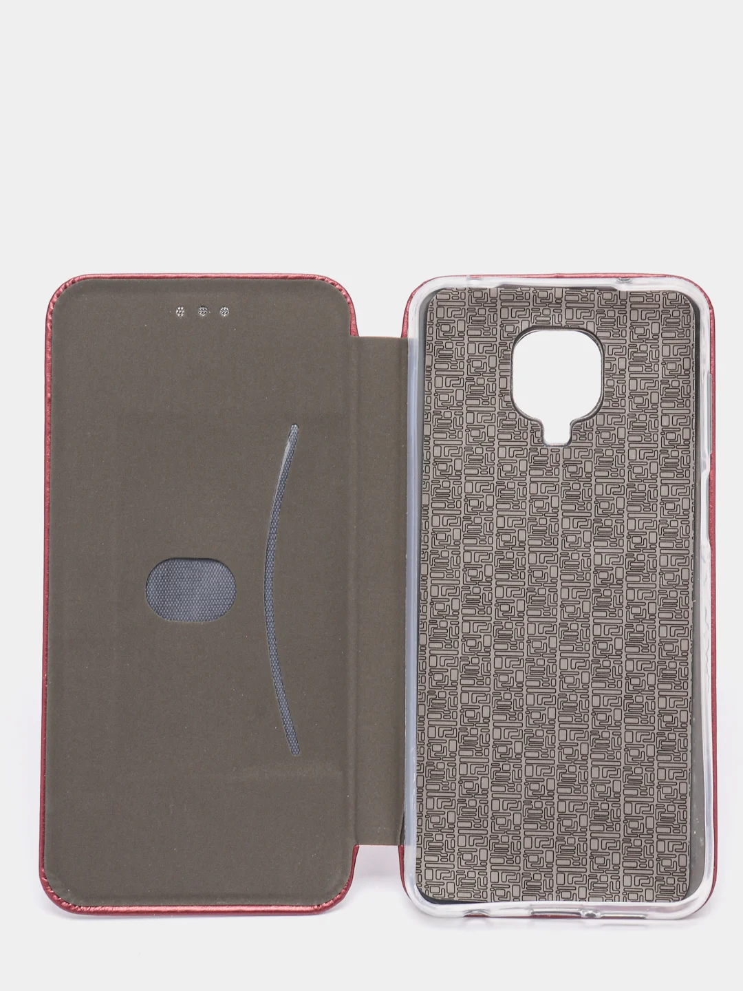 Бордовый чехол книжка Xiaomi Redmi Note 9S, Note 9 Pro, Редми Ноут 9 Про