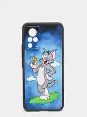 Синий чехол с ярким рисунком/принтом на Vivo V21 (Виво В21)
