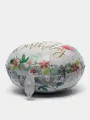 Шарик фольгированный круглый с надписью "Happy Birthday", фея