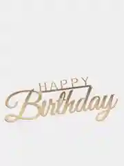 Белый топпер  #Т2 с надписью "Happy Birthday" из зеркального акрила для украшения торта, бенто