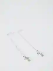 Серебряный длинные серьги-подвески "Змеи" и "Крестики"