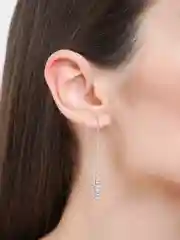 Серебряный длинные серьги-подвески "Змеи" и "Крестики"