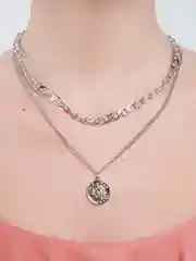 Серебряный женская цепочка-ожерелье на шею, крупное плетение, с подвеской монета Jennifer