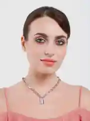 Серебряный цепочка с крупными звеньями и подвеской - замком, женское и мужское ожерелье