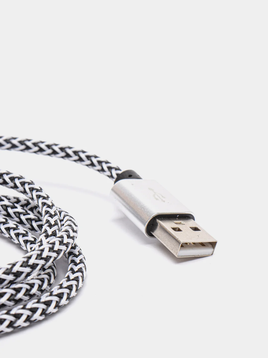 Серебряный кабель USB - microUsb для Зарядки и Передачи данных