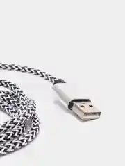 Серебряный кабель USB - microUsb для Зарядки и Передачи данных