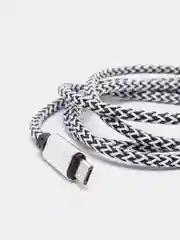 Серебряный кабель USB - microUsb для Зарядки и Передачи данных