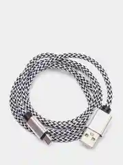 Серебряный кабель USB - microUsb для Зарядки и Передачи данных