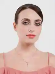 Белый цепочка  на шею с молнией