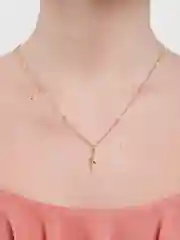 Белый цепочка  на шею с молнией