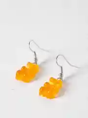 Оранжевый серьги в форме мармеладных мишек - "Jelly Bear", 3.8 см