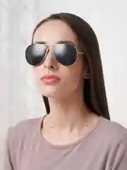 Серый металлик очки перфорированные, коррекционные