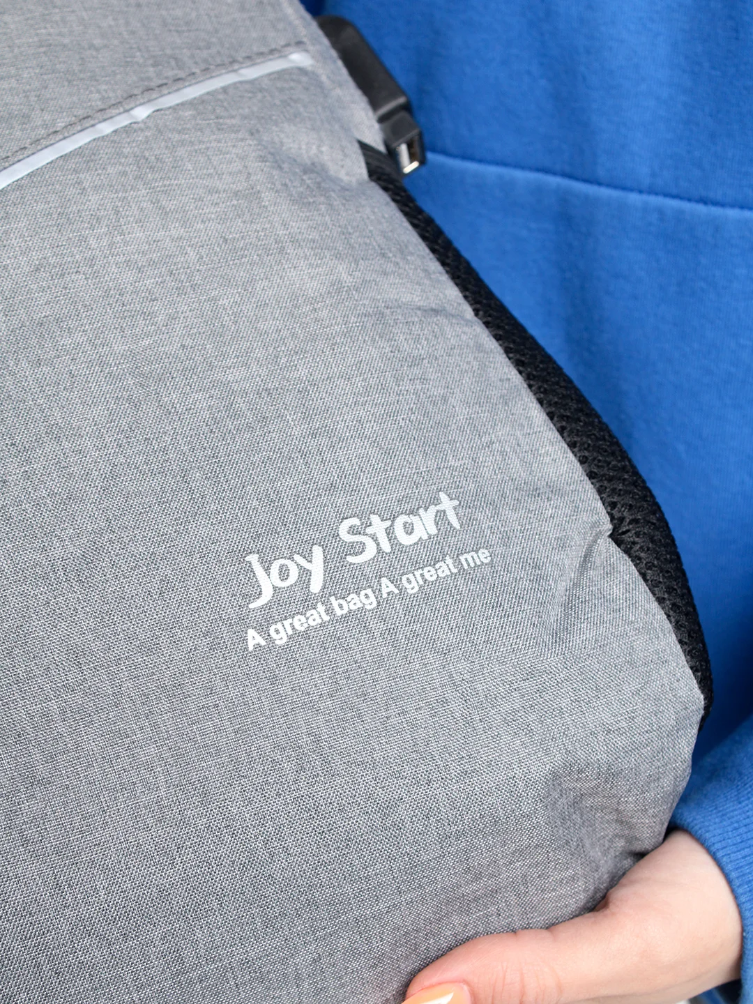 Серый рюкзак мужской JOY START повседневный, для ноутбука, с USB, черный