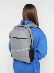 Серый рюкзак мужской JOY START повседневный, для ноутбука, с USB, черный