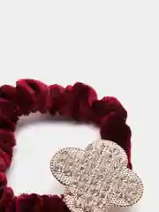 Фуксия резинка для волос, бархатная