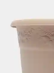 Бежевый кашпо / горшок для цветов с поддоном РЯБИНА IDEA