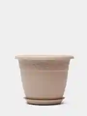 Бежевый кашпо / горшок для цветов с поддоном РЯБИНА IDEA