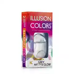 Серый меланж цветные контактные линзы Illusion colors Glow, 2 шт, 3 месяца, 8,6