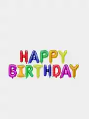 Пурпурный шары гирлянда "Happy Birthday" - "С Днем Рождения", большие 40 см, с лентой и трубочкой