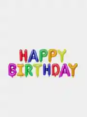 Красный шары гирлянда "Happy Birthday" - "С Днем Рождения", большие 40 см, с лентой и трубочкой