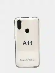 Черный чехол силиконовый Samsung A11, прозрачный, с цветной вставкой