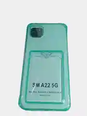 Зеленый чехол для Samsung A22S с отделением для пластиковой карточки, противоударным бортом