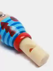 Синий деревянный свисток "Гусеница"