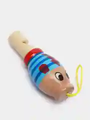 Синий деревянный свисток "Гусеница"
