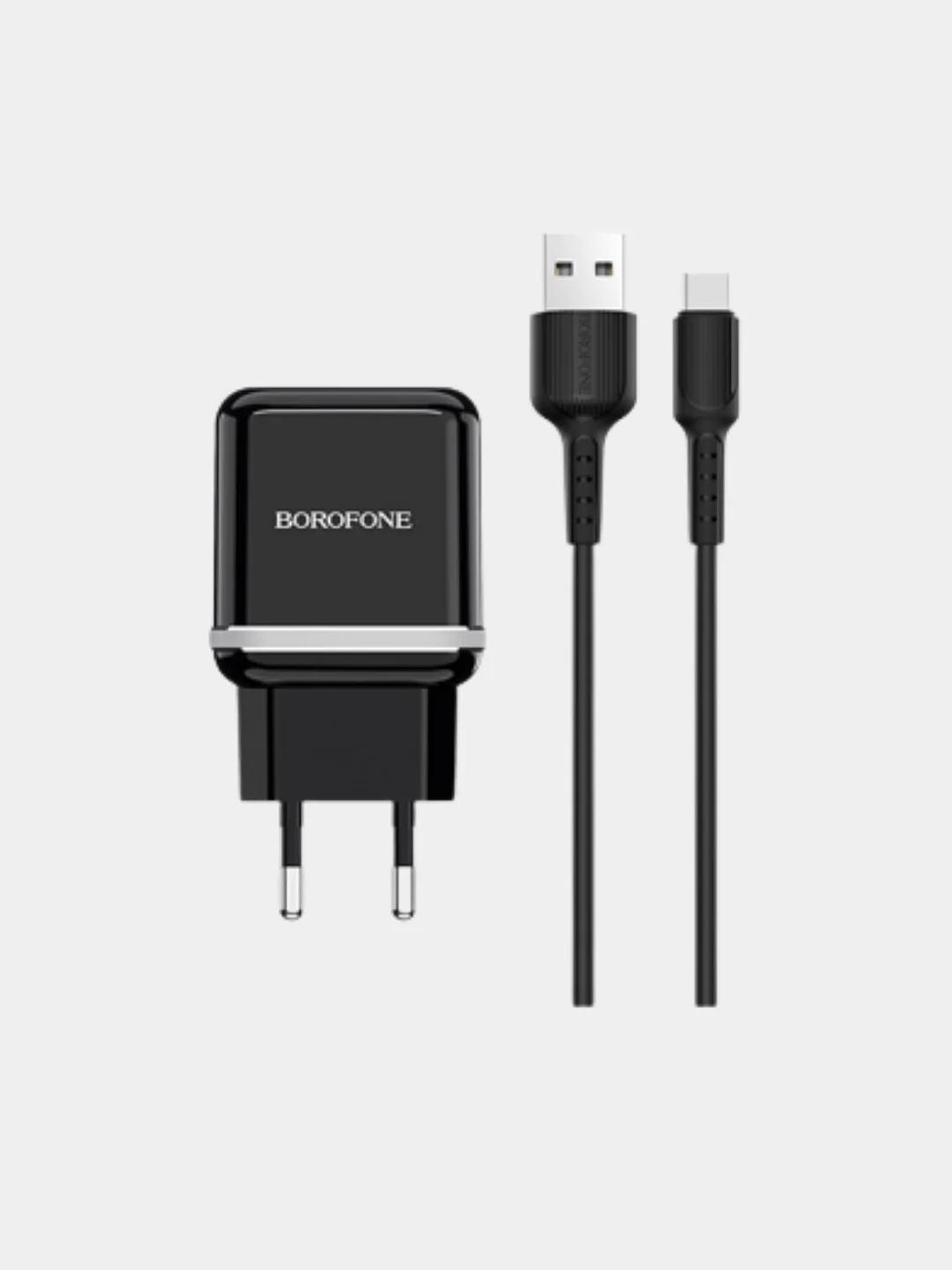 Белый зарядное устройство Borofone BA25A + кабель Type-C/Lightning/ 3A, 5V