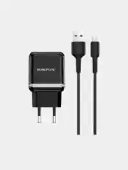 Белый зарядное устройство Borofone BA25A + кабель Type-C/Lightning/ 3A, 5V