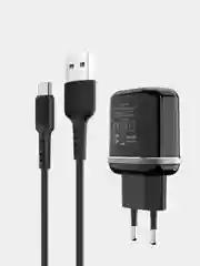 Белый зарядное устройство Borofone BA25A + кабель Type-C/Lightning/ 3A, 5V
